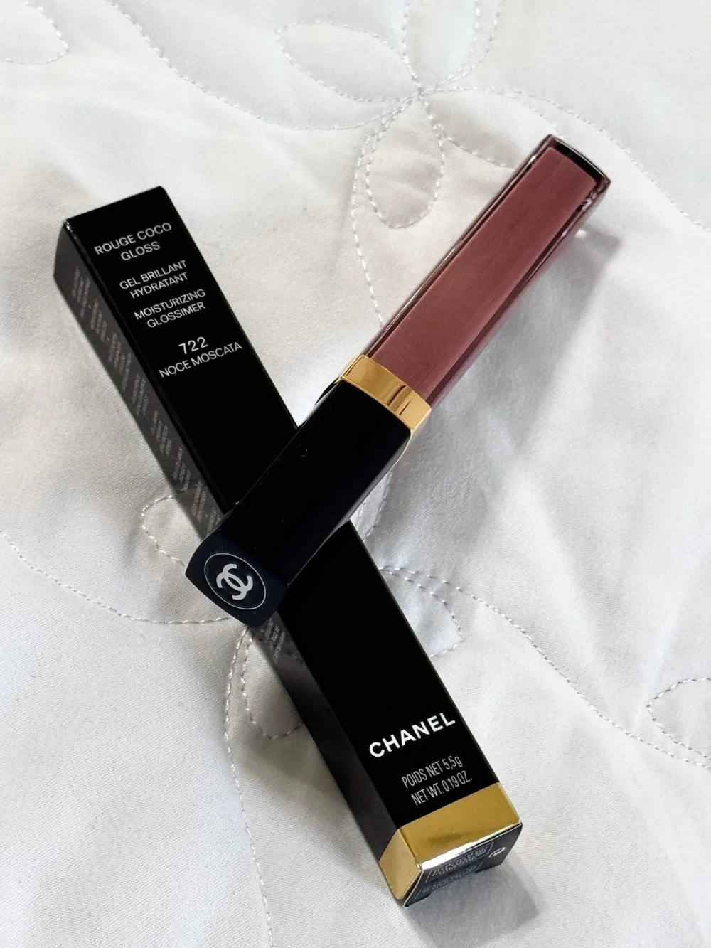 CHANEL Rouge Coco Gloss 722 Noce Moscata - Shimmery Brown